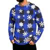 Men's Long Sleeve Hooded Sun Shirt with Christmas Print for Casual Daily Wear