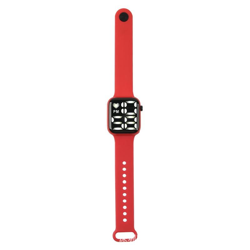 Key white LED electronic watch small square movement bright light personality wind trend electronic watch student couple LED electronic watch
