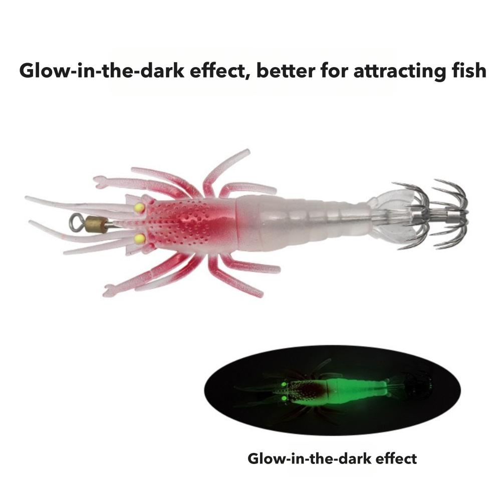 11cm 10g Artificial Shrimp Lure UV Luminous Trolling Fishing Bait for Fishing