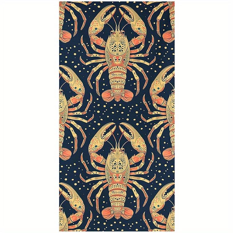 

Beach Towel Colorful Lobster Pattern Sun Protection Windproof Suitable for Swimming Pool Camping Travel Blanket W40*H60(CM)