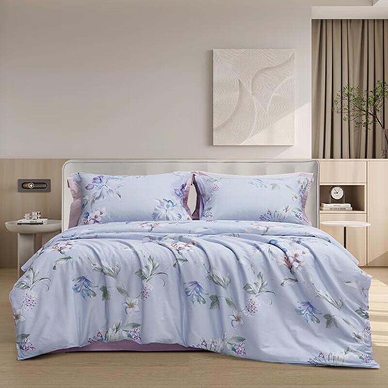 Mengjie Home Textiles Printed Silk Four-Piece Bedding Set