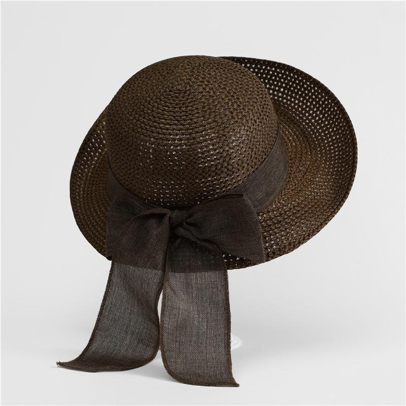 Straw Hat Women's Summer Sun Protection Big Eaves Versatile Sun Hat Sunshade Women's Seaside Top Hat Tide Folding