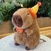 Cappello di buon compleanno Capibara peluche ripieno cartone animato Swag abbraccio bottiglia di latte Capibara peluche giocattolo regalo di compleanno unico per ragazzo ragazza