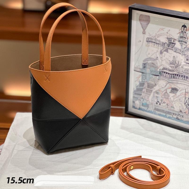 New Puzzle+fold Deformation Folding Geometric Tote Bag Contrasting Color Single Shoulder Crossbody Handbag Large Capacity Women's Bag