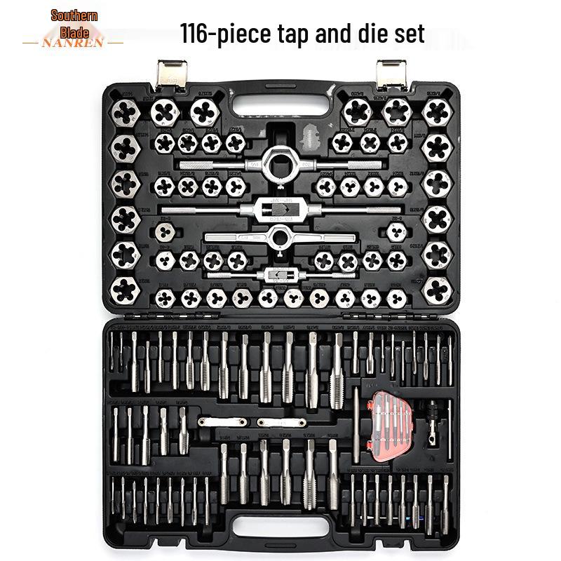 116-Piece Tap and Die Set, Alloy and Bearing Steel, Thread Repair Tools. 116-Piece Tap and Die Set