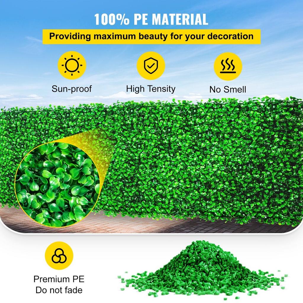 Artificial Boxwood Panel UV 4pcs Boxwood Hedge Wall Panels Artificial Grass Backdrop Wall 24X16" 4 cm Green Grass Wall Fake Hedge for Decor Privacy