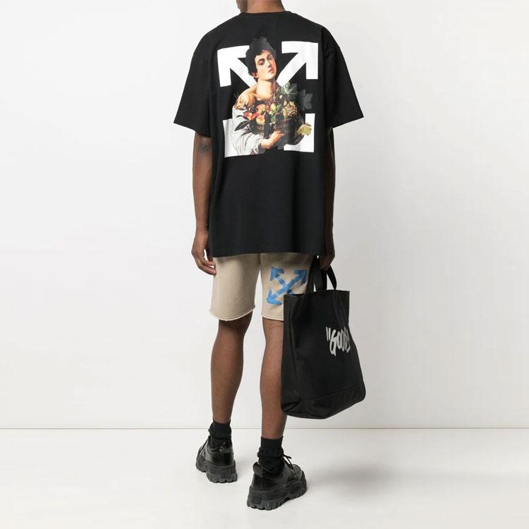 Off-White Caravaggio Boy Over Tee Black/White Men Tops OMAA038S21JER0061001
