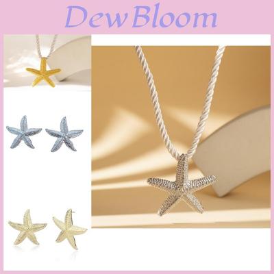 Elegant Gold Starfish Earrings Stylish Alloy Plated Summer Jewelry For Women