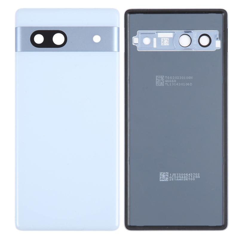 

For Google Pixel 7a GWKK3/GHL1X/G0DZQ/G82U8 OEM Battery Housing Cover Repair Part+Camera Lens Ring Cover Blue