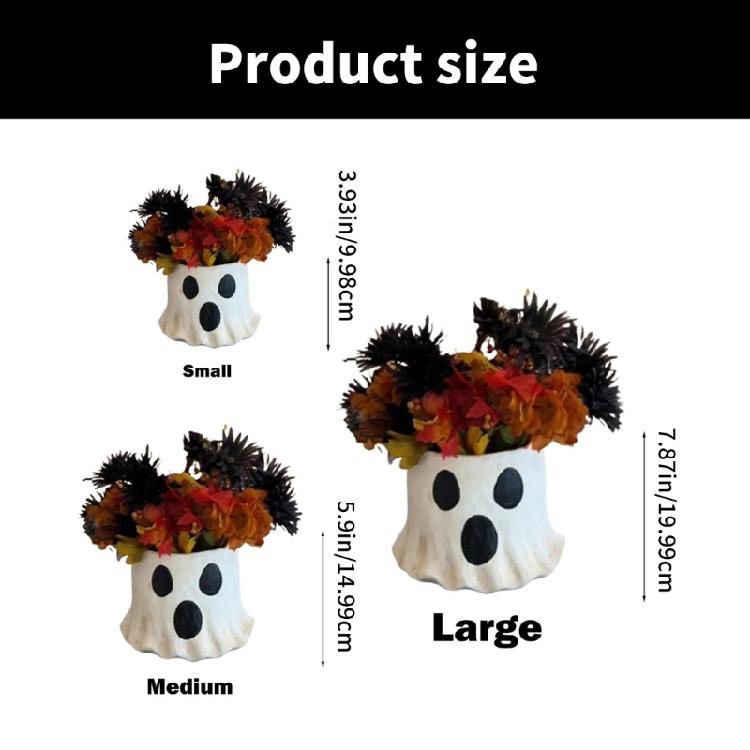 Cute Ghosting Designed Figurine Flower Pots Decorations Halloween Ghosting Planter Resin Crafts Ornaments For Courtyard Porch