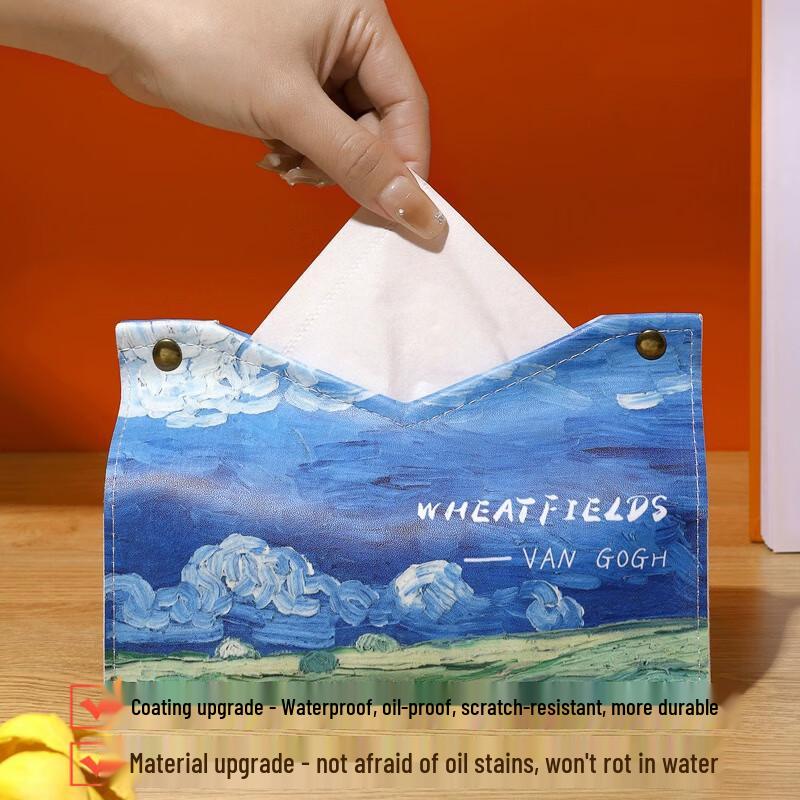 Luxury Van Gogh Rose Oil Painting Tissue Box
