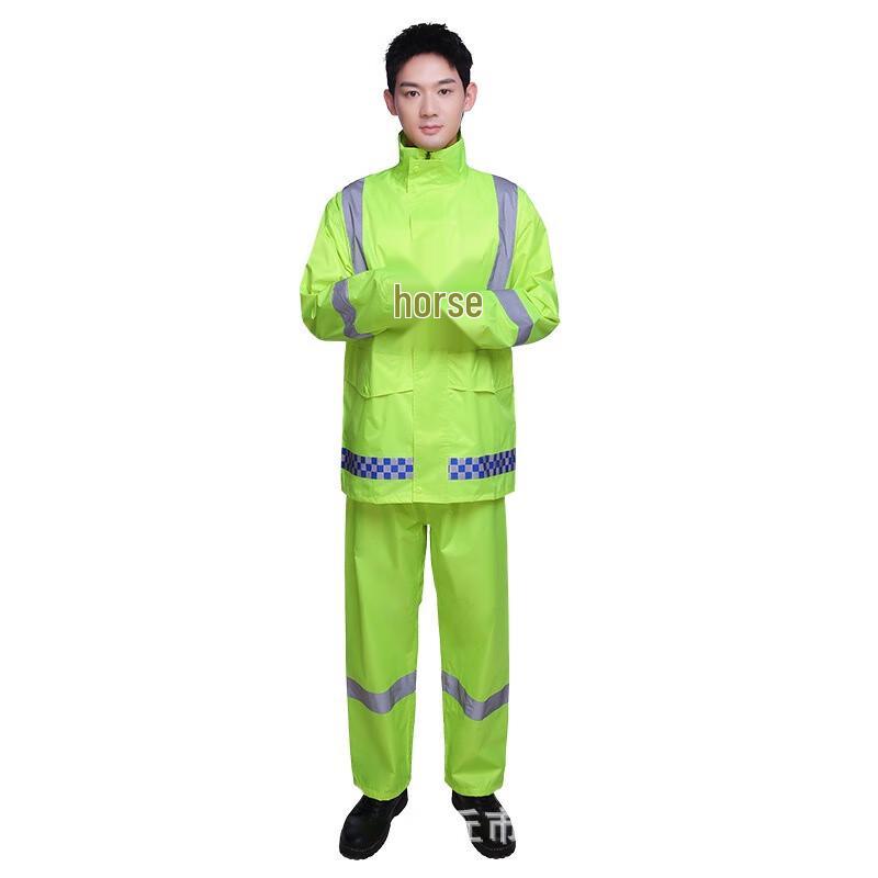 Fluorescent Green Reflective Rain Suit Set