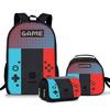 Game Controller Pattern Three Piece Set Rucksacks for Boys Plus Girls Best Gifts 2D Flat Animated School Daily Pack for Children