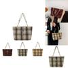 Trendy Woolen Color Block Striped Tote Bag For Women Ideal For Commuting And Everyday Use