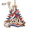 250th Anniversary Commemorative Gift 250 USA Christmas Ornament, United States 1776-2026 Tree Patriotic Decor Keepsake, Acrylic Holiday Hanging