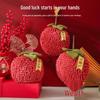 Big Red Ruyi Persimmon Chenille Kitchen Towel - Absorbent Hanging Hand Towel