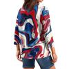 Women's Tops Three-quarter Sleeve Shirt V-neck Loose Casual Shirt Floral Print T-shirt