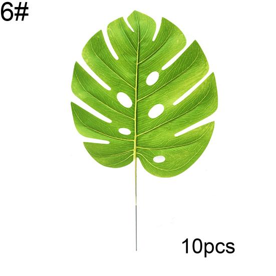 Talos 10Pcs Artificial Monstera Turtle Leaf Plant Background Wall Party Decoration