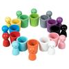 Baby Montessori Color Sorting Toys Color Matching Sensory Game Wooden Peg Dolls in Cups Early Education Learning Toys