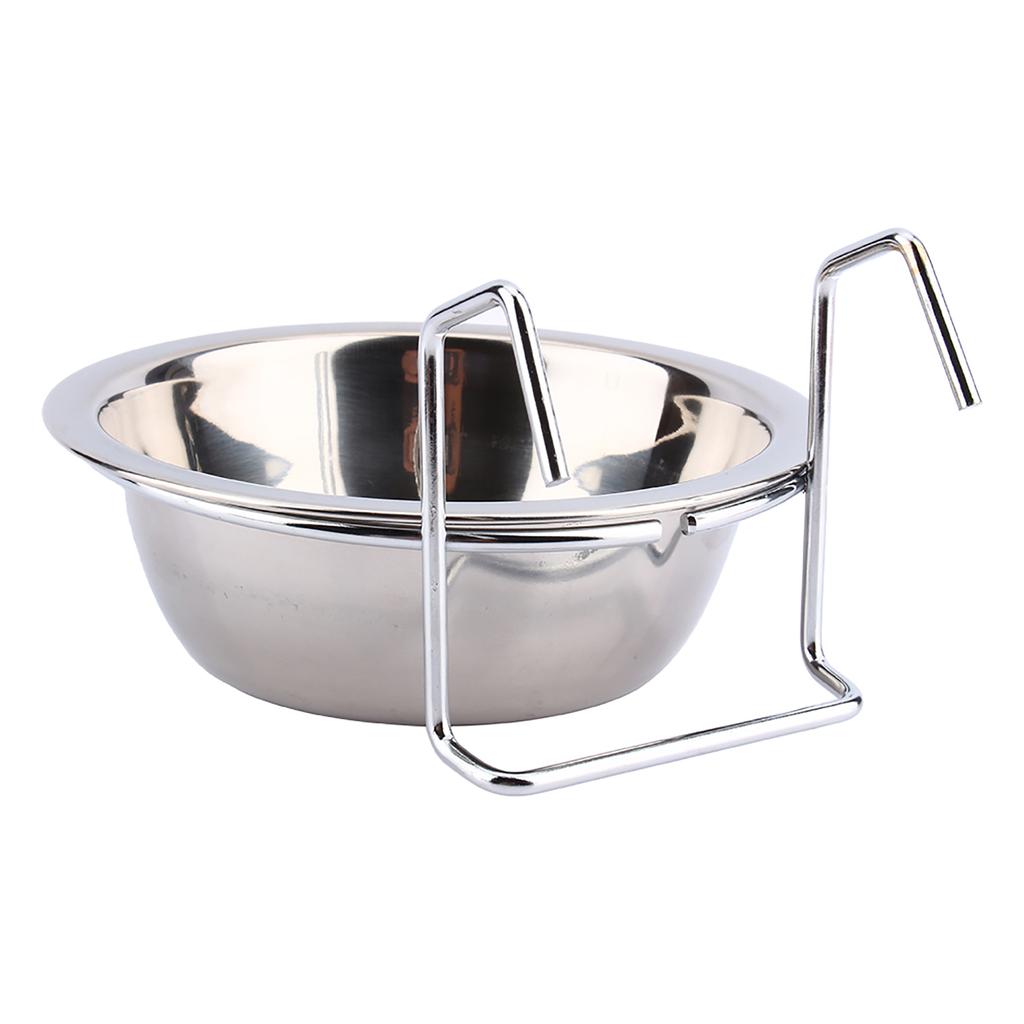 Hook On Feeding Dog Bowl Pet Rabbit Bird Dog Puppy Food Water Cage Cup Clamp Holder (S)
