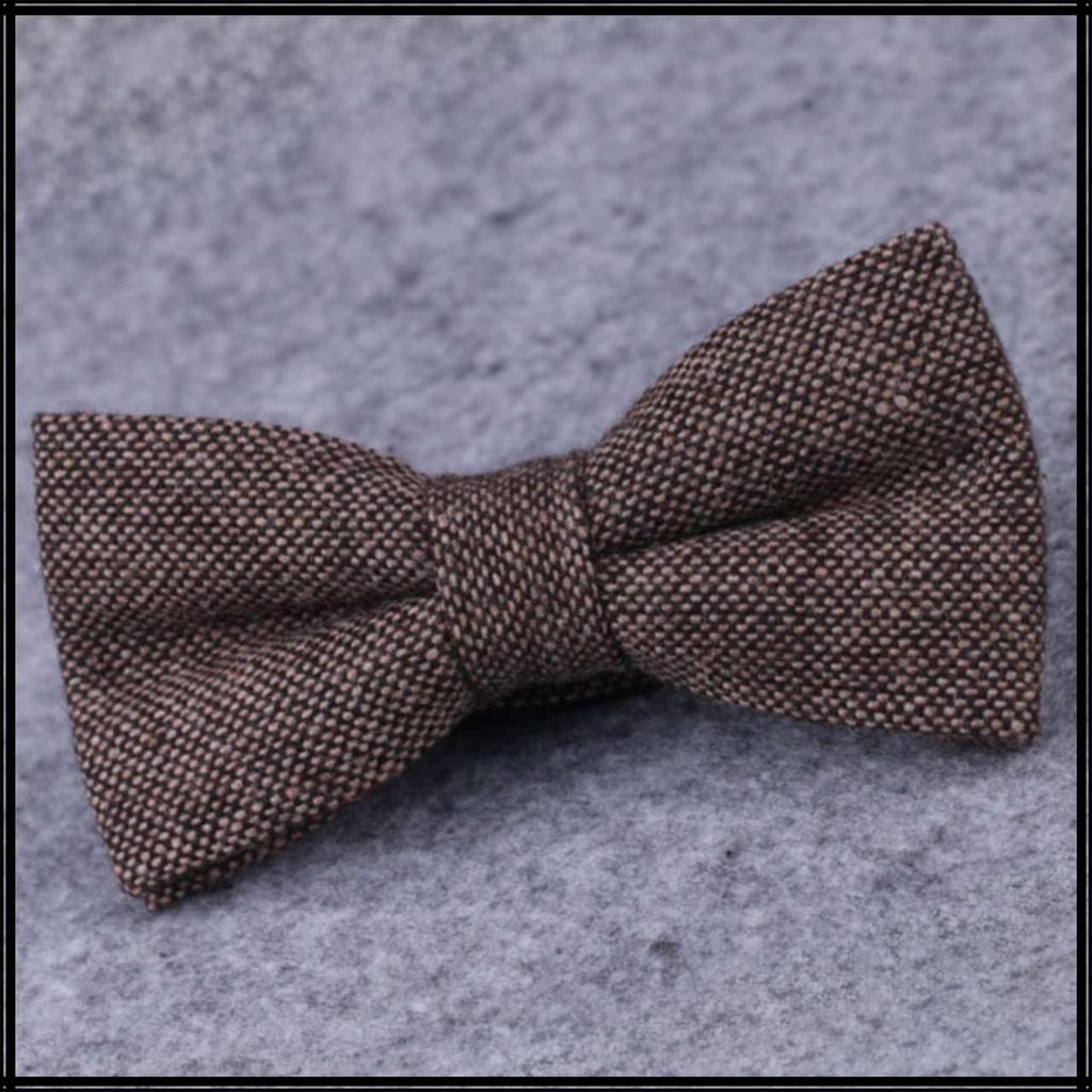 [White Fang] Bow Tie, Wool, Stylish, Formal, Casual, Wedding, Party, Men's NC122 (Khaki)