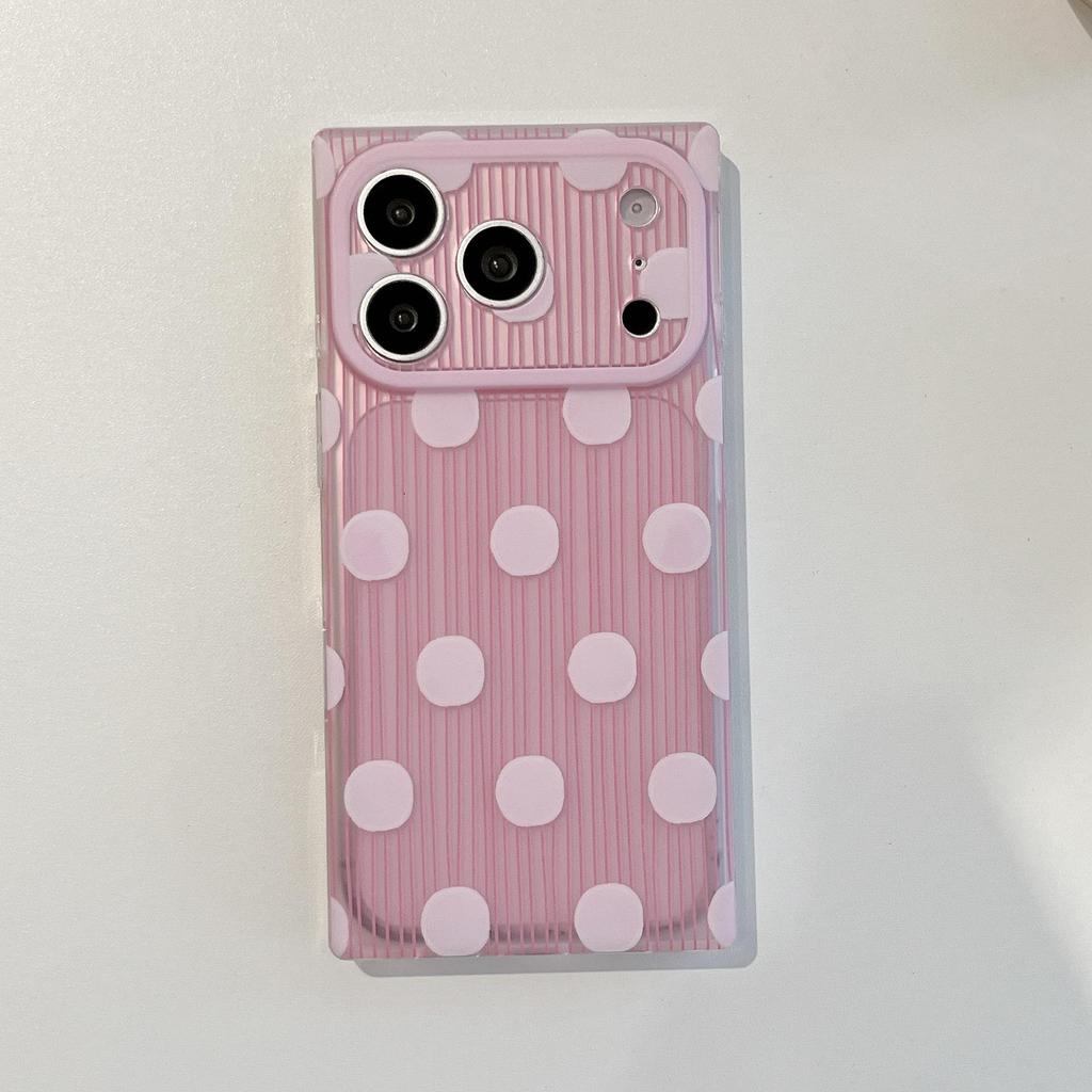 Candy Stripe Polka Dot Phone Case for iPhone 17 Pro Max - Girly Protective Cover for Apple 16/15
