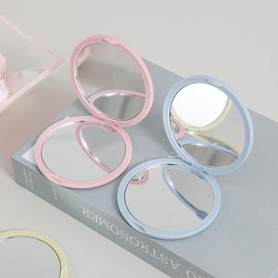 1Pc Mini Hand-Held Mirror Simple Folding Portable Pocket Mirror Plastic Cute Make-Up Mirror Student