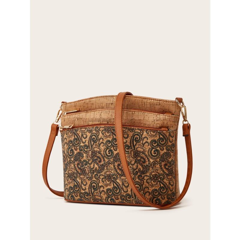 Female Bag Ethnic Style Retro Crossbody Bag Fashion Personality Tree Leather Bag