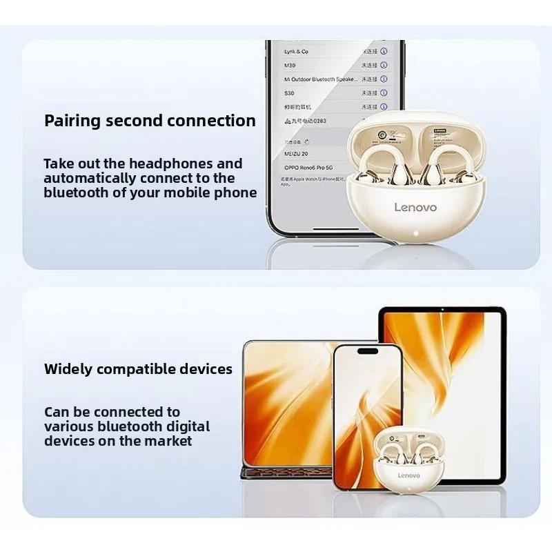 Original Lenovo TA410 Bone Conduction Wireless Earphones OWS 5.4 Bluetooth Headphones Stereo Music Call Noise Cancelling Earbuds