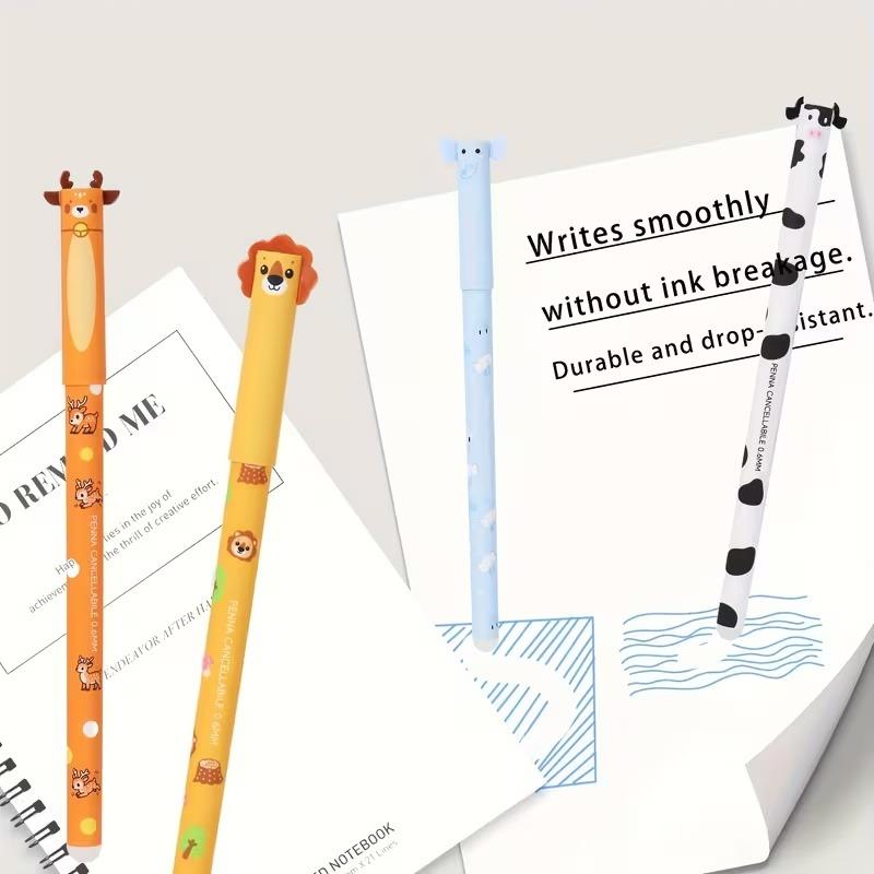 8 animal shaped erasable gel pen sets