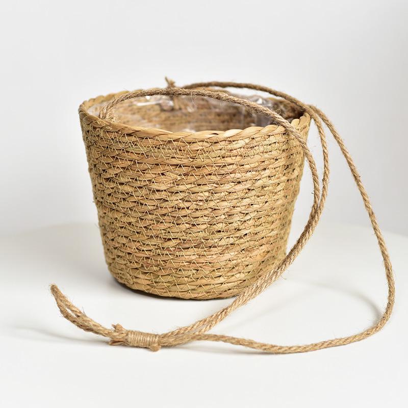 Woven Hanging Flower Pot for Green Plants & Orchids - Rattan Basket Home Decor