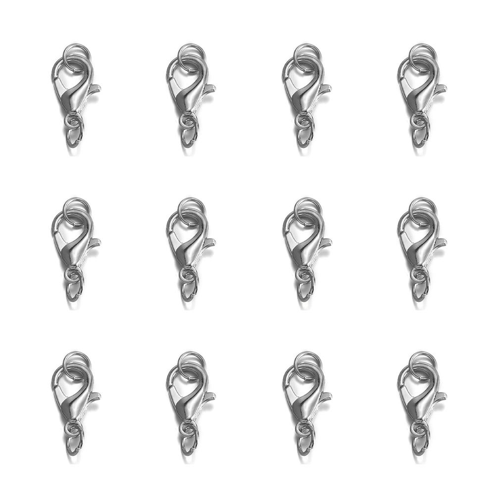 

10 шт. 10 12 14 мм гачки з застібками типу «лобстер» із кільцями для стрибків, кінцевими застібками, роз’ємами для аксесуарів для виготовлення ювелірних виробів своїми руками 10x5mm 10pcs