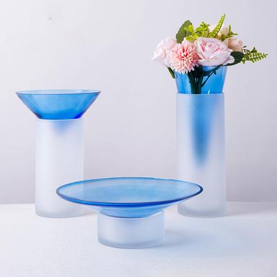 Milchglasfarbene Blumenvase Obstschale Set Blumenvasen Wohnzimmerdekorationen Schreibtischornament Hydroponikgefäße