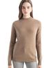 Women's Slimming Wool Long-Sleeve Half-High Neck Top - Solid Color, Versatile Basic