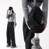 Fleece Thickened and a and Sa Overalls Children's Winter Fashion Casual Loose Straight Wide-leg Sweatpants
