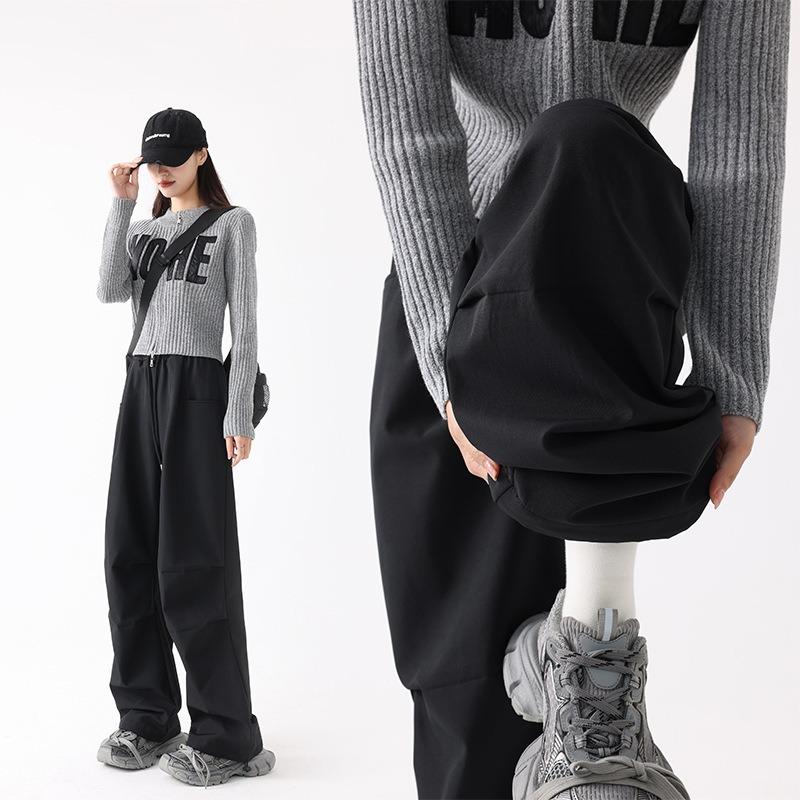 Fleece Thickened and a and Sa Overalls Children's Winter Fashion Casual Loose Straight Wide-leg Sweatpants
