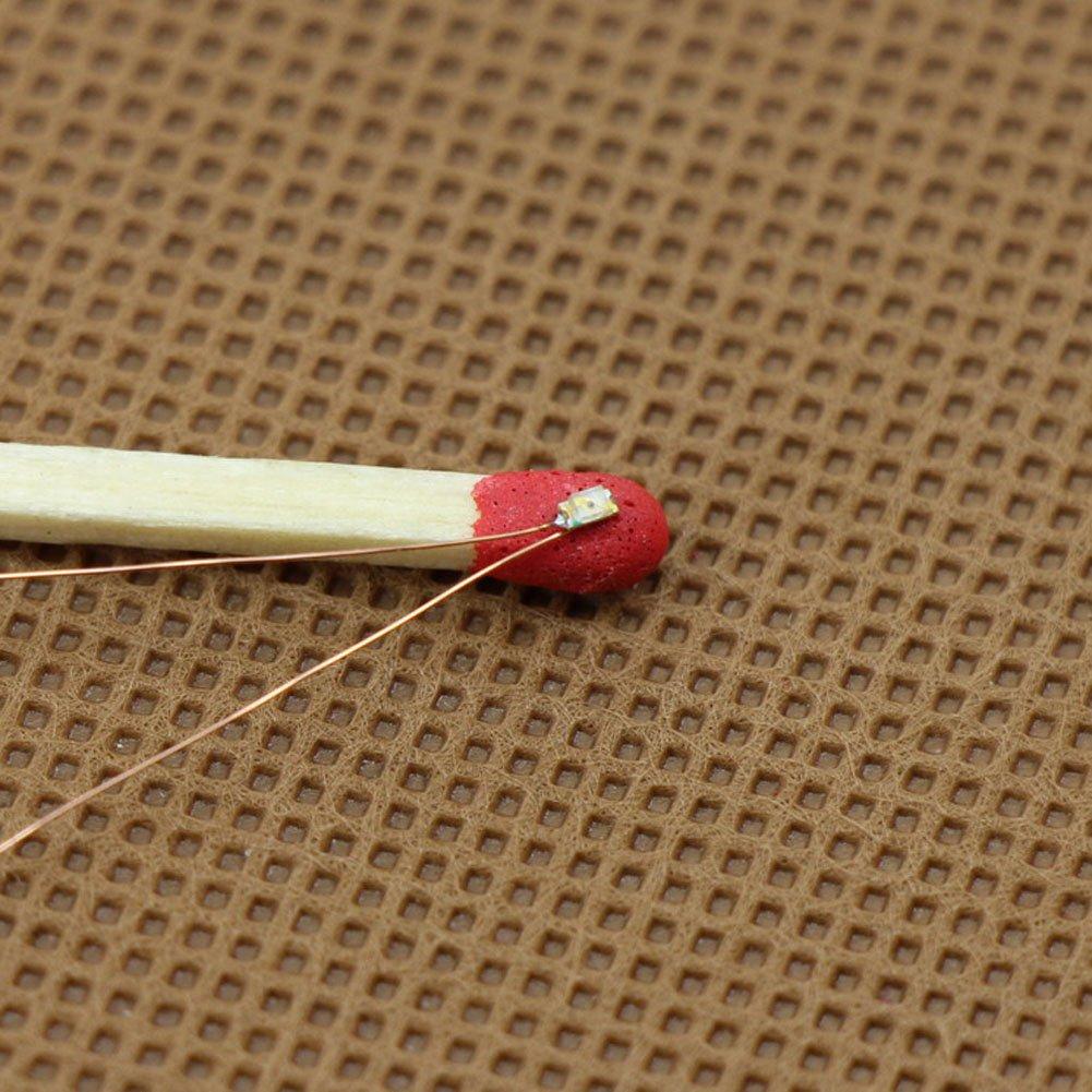 Miniature SMD 0603 Chip with Copper for Model and Dioramas LEDs, Red, 20-Pack, 0.1mm Wire, Trains, Railways, Buildings,
