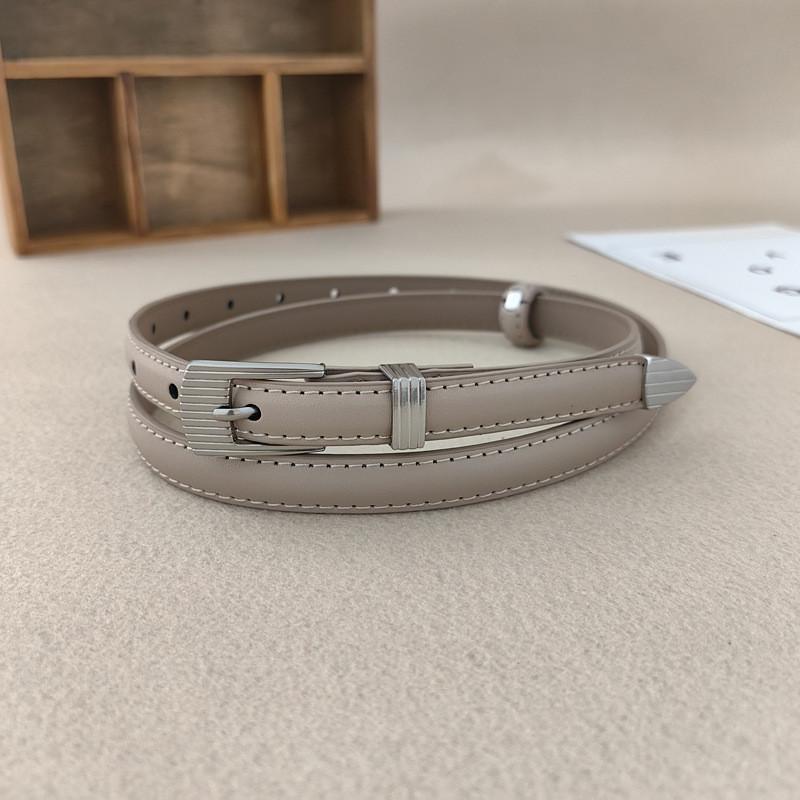 Leather Casual Womens Belt With Silver Buckle For Jeans And Office Gift Wear