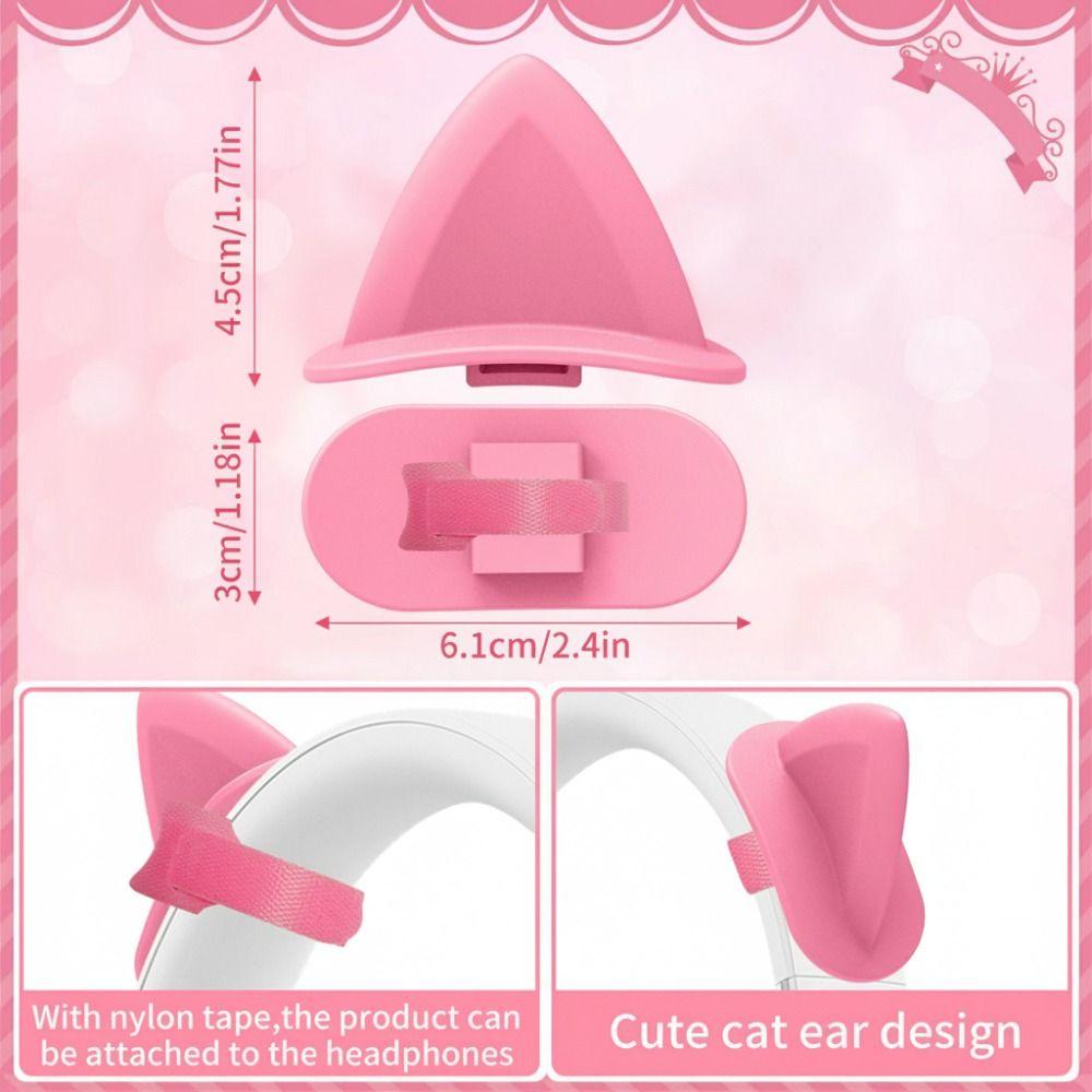 2 Pack Silicone Cat Ears Headphone Decorations Adjustable Headphone Accessories  Girls