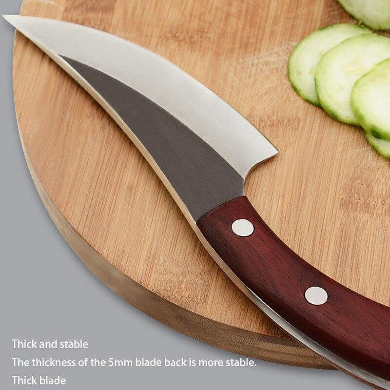 5.5 Inch Butcher Knife Handmade Forged Chef Cooking Kitchen Knives BBQ Tool Gift Leather Sheath