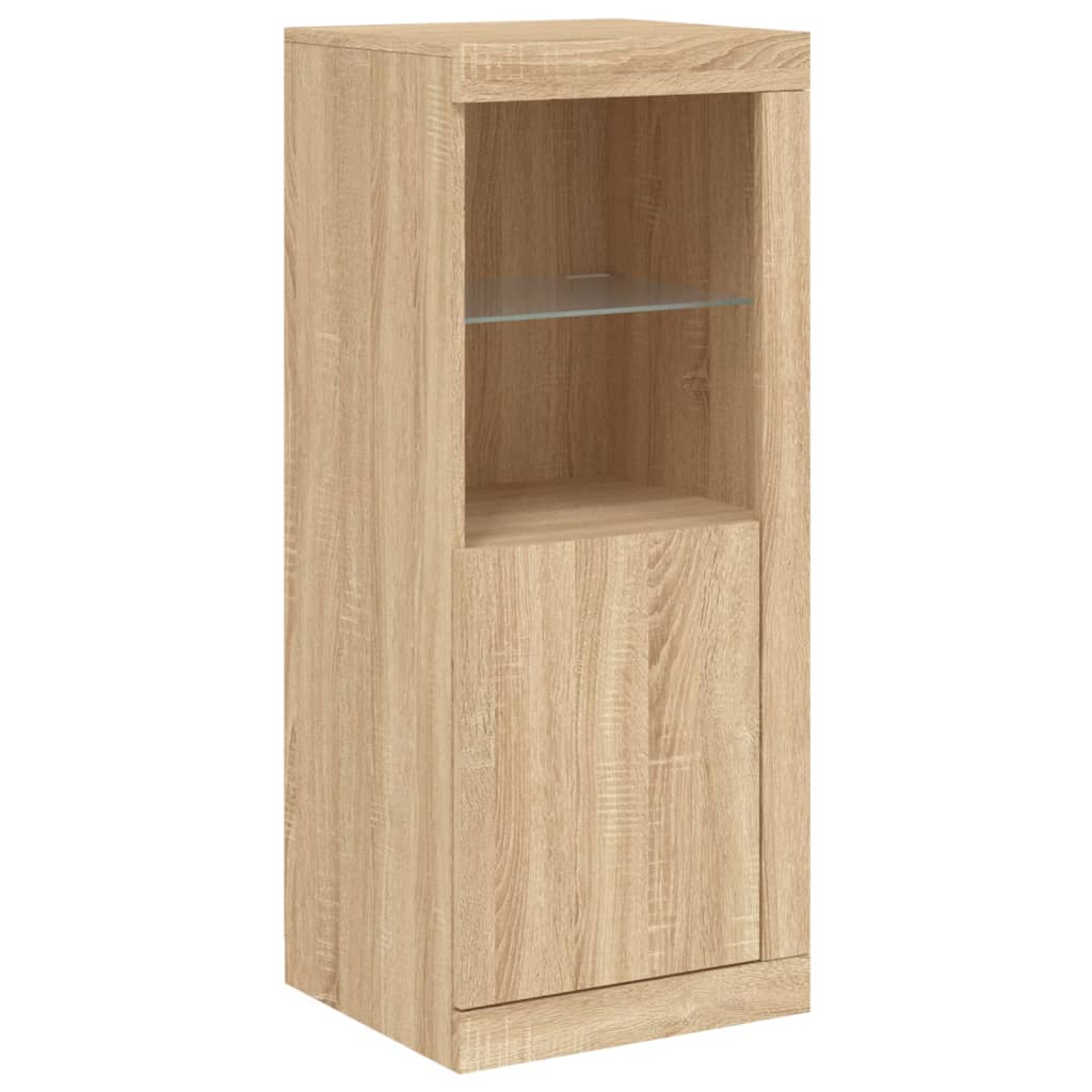 Sideboards with LED Lights 3 pcs Sonoma Oak Wood Based Material