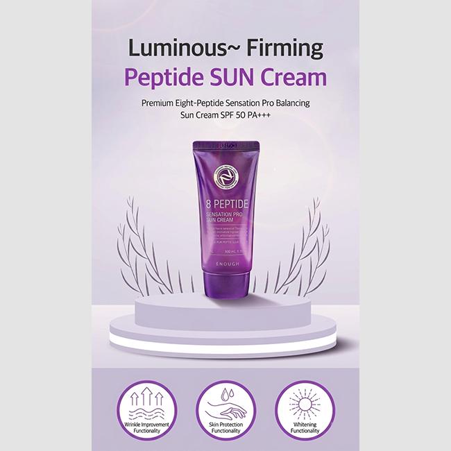 Enough 8 Peptide Sensation Pro Balancing BB Cream 50g  , Sun Cream 50g  (7 Options)