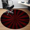 1PC Red Black Stripes Color Wheel Office Round Area Rug, Mat Suitable For Office, Under Office Chairs Bedroom Living Room Home Decor, Room Deco