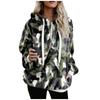 Women's Hooded Half Zip Fleece Sweatshirt Loose Fit Ethnic Geometric Print Pullover With Pockets