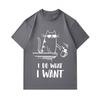 Men's 100% Cotton Crew Neck Short Sleeve T-Shirt, Cool Sunglasses Cat Slapping Mug Print Casual Loose Tees, I Do What I Want Graphic Summer Breathable