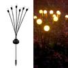 2 Packs 6-Head Solar Swaying Firefly Lamps Intelligent Light Control Outdoor Waterproof Ground Plug Garden Atmosphere Decoration