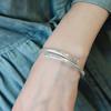 Vintage Retro Silver Plated Auspicious Cloud Open Bangle For Women