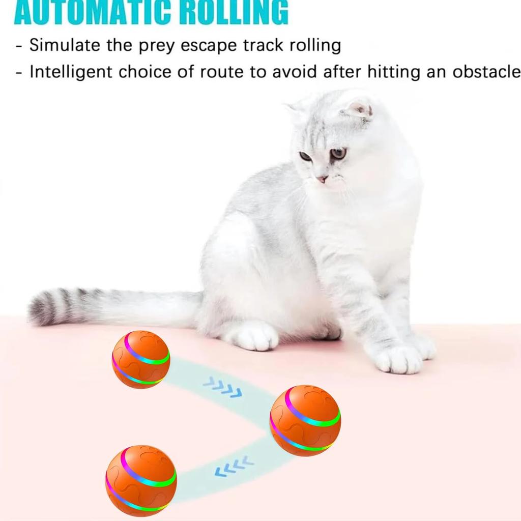 Active Roling Ball for Dogs - 2.2" Sturdy Motion Actived Interactive Dog Ball for Puppy/Small/Medium Dogs, USB Rechargeable Ball