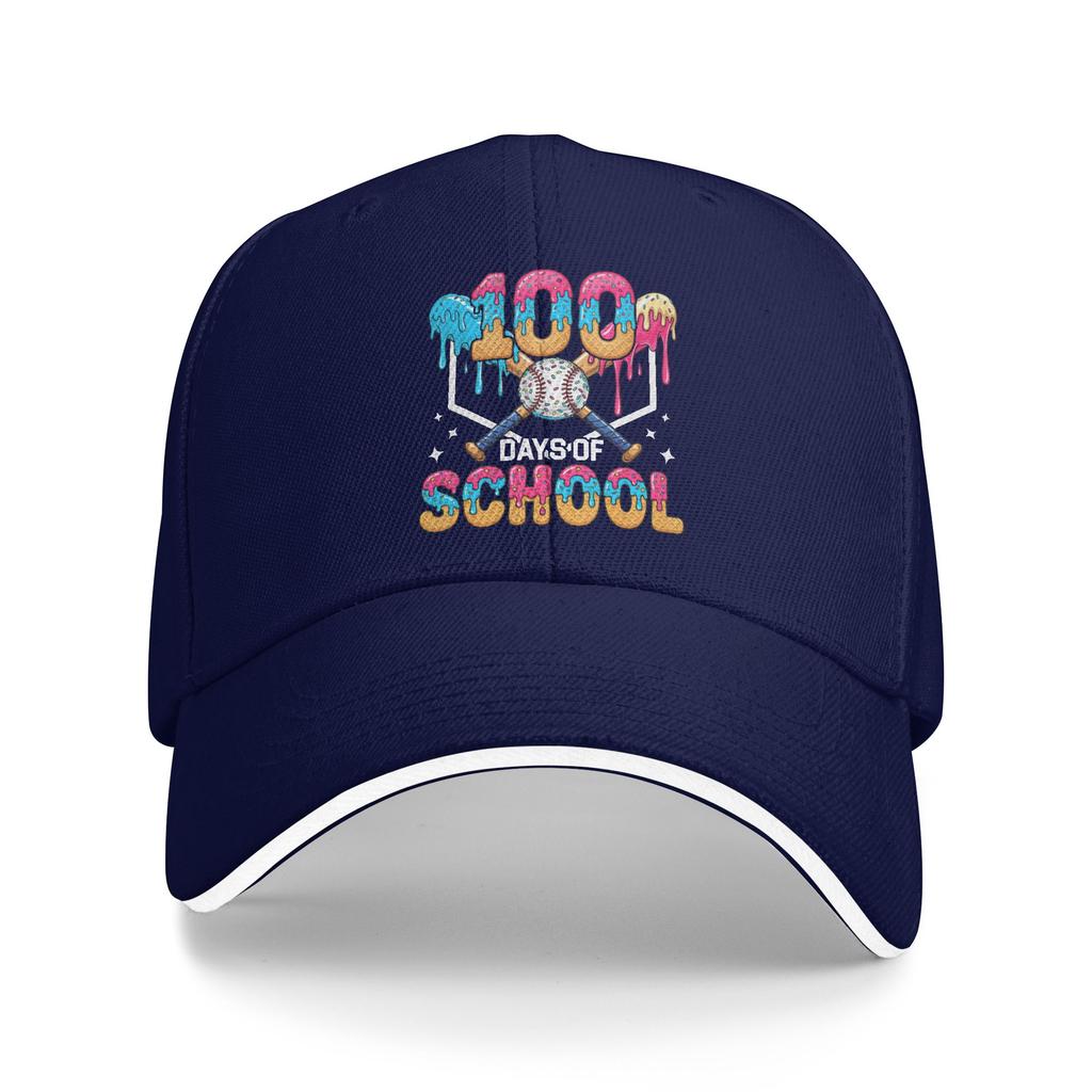 100 Days of School Baseball Boys 100th Day of School Baseball Cap Classic Women Men Hip Hop Hats Kpop Rock Snapback Cap Gift