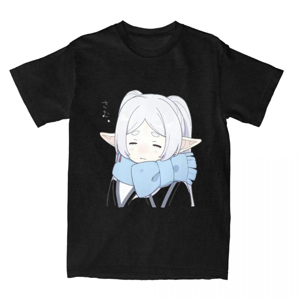 

Casual Frieren Serie Anime Tshirts Men s Women s Short Sleeve Round Neck Summer Top Tee S